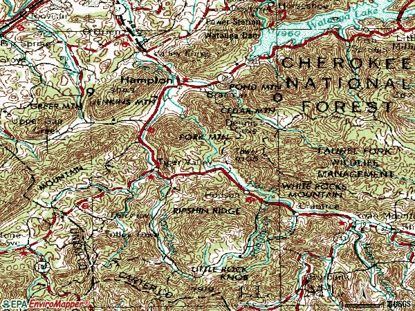 Zip code 37658 topographic map