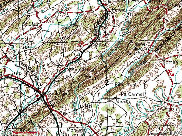 Zip code 37711 topographic map