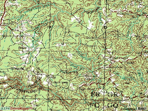 Zip code 37726 topographic map