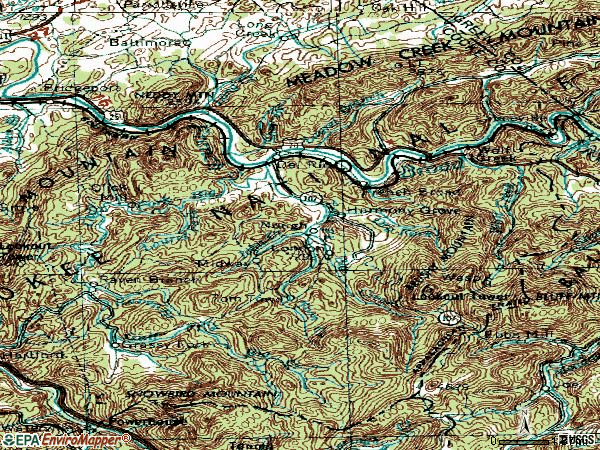 Zip code 37727 topographic map