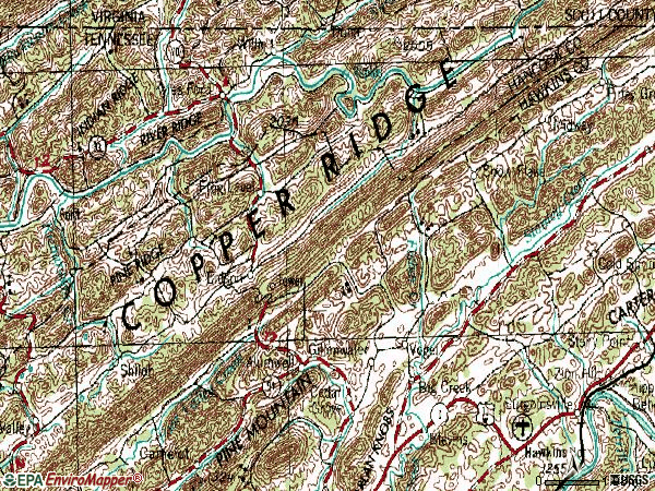 Zip code 37731 topographic map