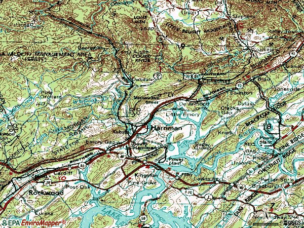 Zip code 37748 topographic map