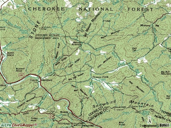 Zip code 37753 topographic map
