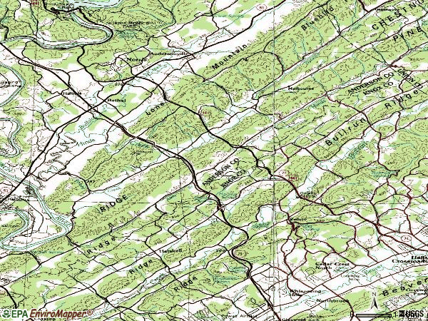Zip code 37754 topographic map