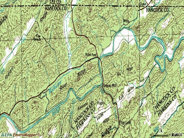 Zip code 37765 topographic map