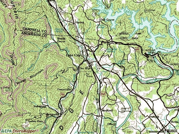 Zip code 37769 topographic map