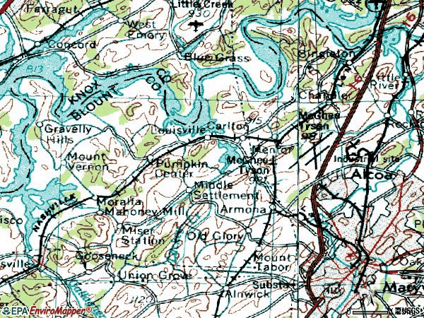Zip code 37777 topographic map