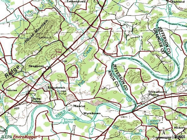 Zip code 37806 topographic map