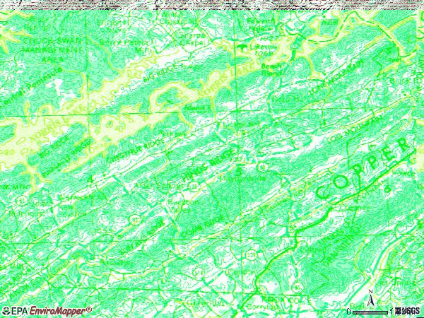Zip code 37807 topographic map