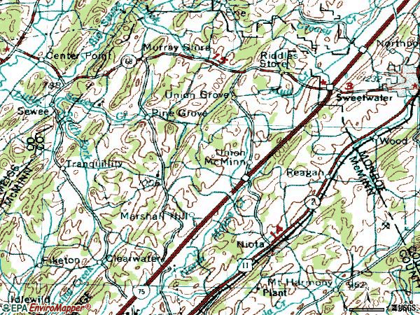 Zip code 37826 topographic map
