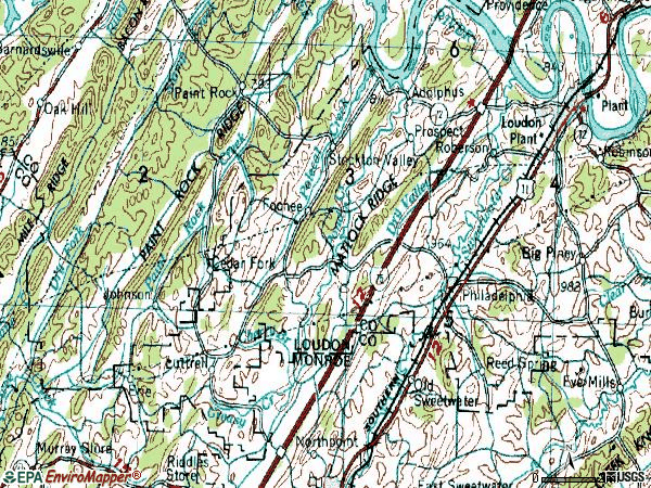 Zip code 37846 topographic map