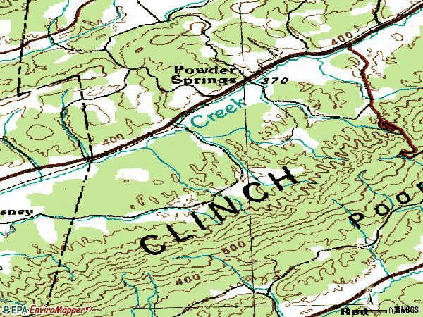 Zip code 37848 topographic map