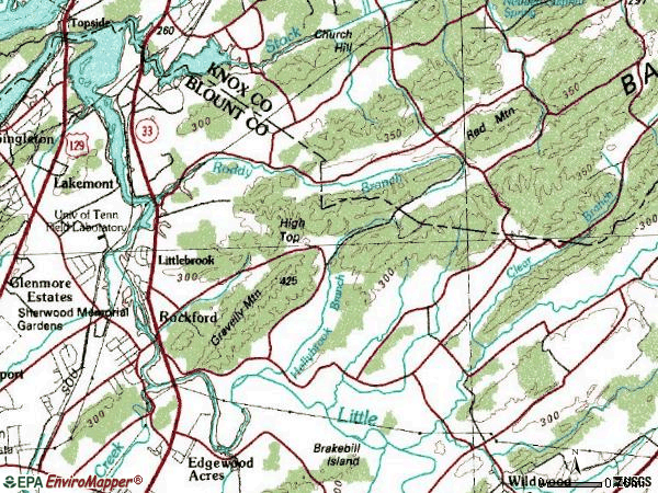 Zip code 37853 topographic map