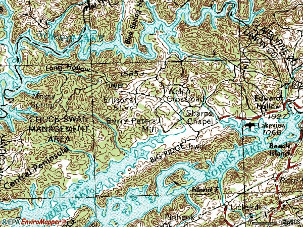 Zip code 37866 topographic map