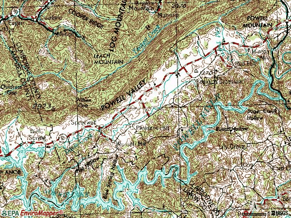 Zip code 37870 topographic map