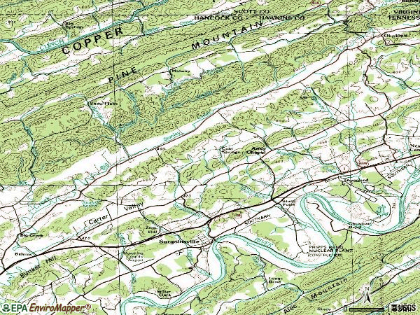 Zip code 37873 topographic map