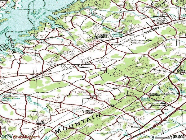 Zip code 37877 topographic map