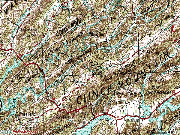 Zip code 37881 topographic map