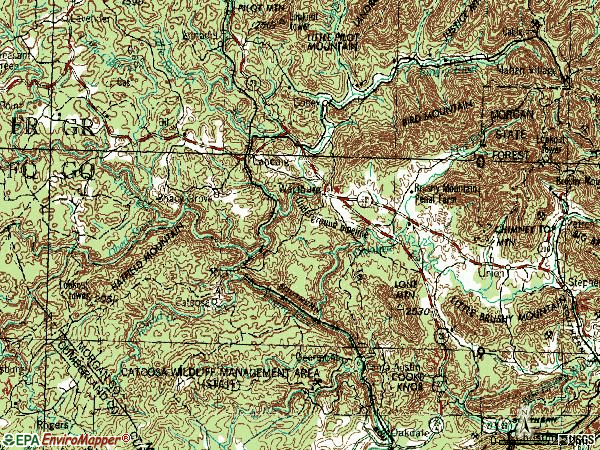 Zip code 37887 topographic map