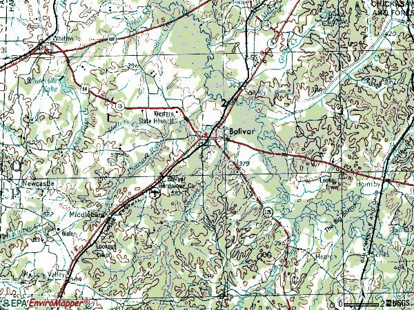 Zip code 38008 topographic map