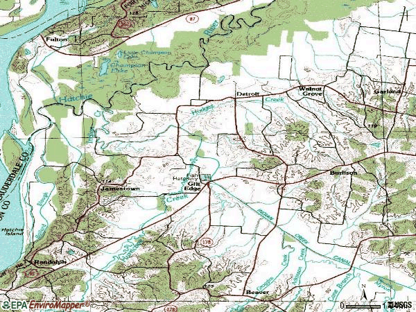 Zip code 38015 topographic map