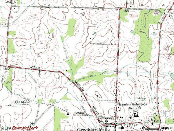 Zip code 38021 topographic map