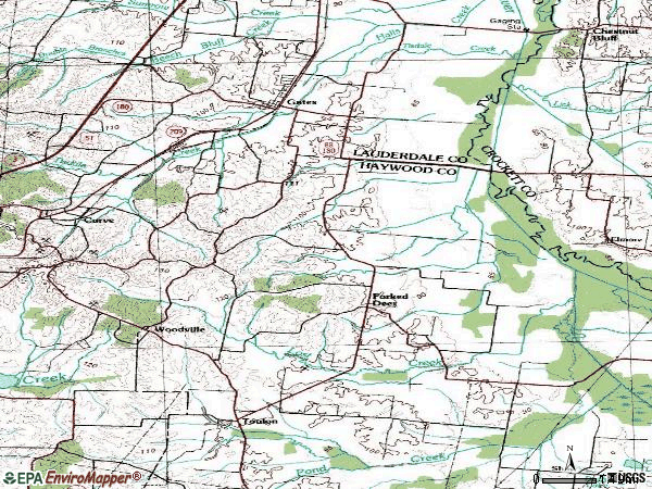 Zip code 38037 topographic map