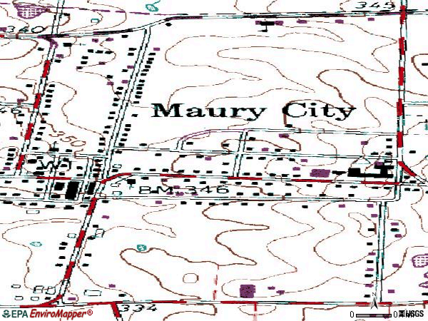 Zip code 38050 topographic map