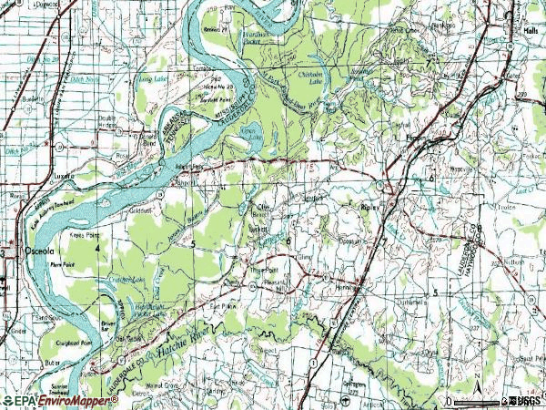 Zip code 38063 topographic map