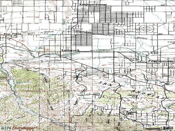 Zip code 93543 topographic map