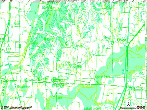 Zip code 38240 topographic map
