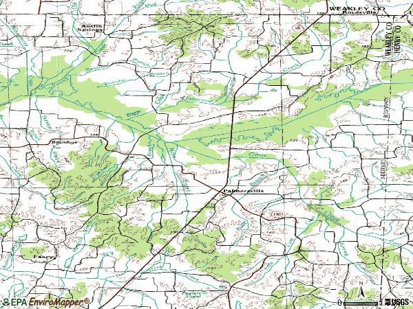 Zip code 38241 topographic map