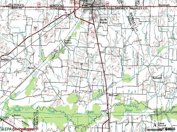 Zip code 38257 topographic map