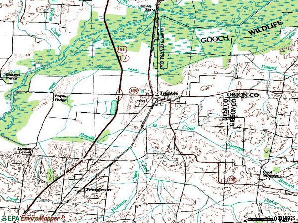 Zip code 38259 topographic map
