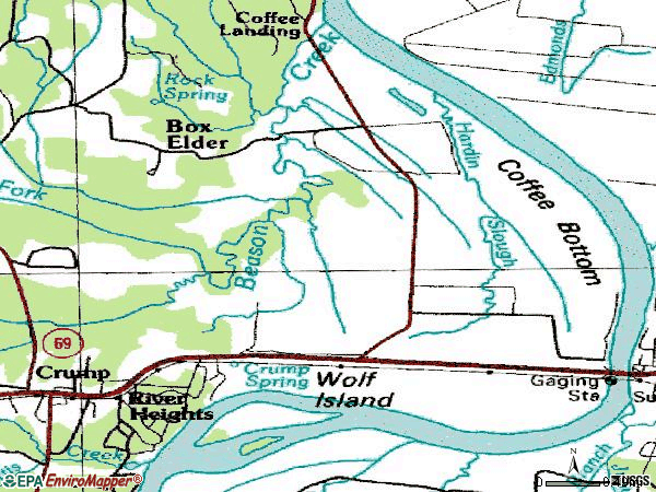 Zip code 38327 topographic map