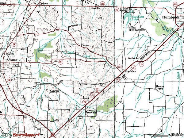 Zip code 38337 topographic map