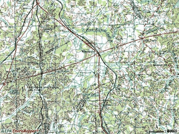 Zip code 38340 topographic map