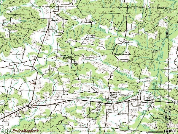 Zip code 38342 topographic map