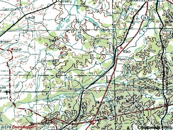 Zip code 38356 topographic map