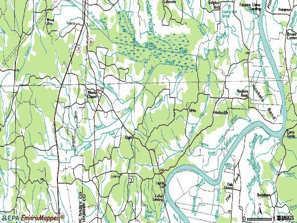 Zip code 38361 topographic map