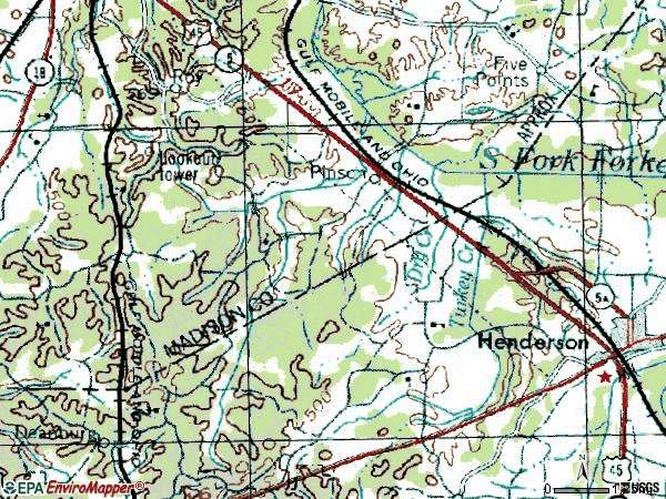 Zip code 38366 topographic map