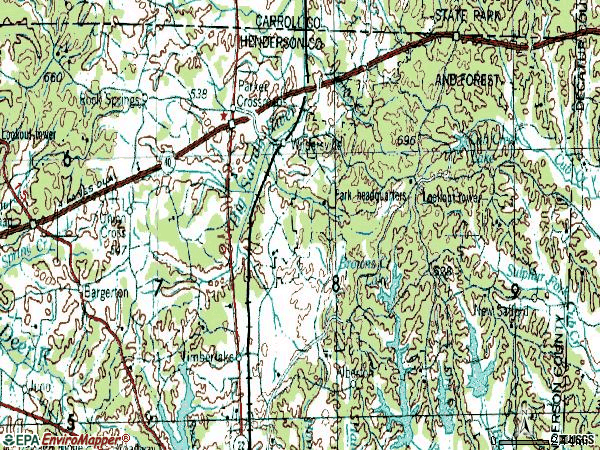 Zip code 38388 topographic map