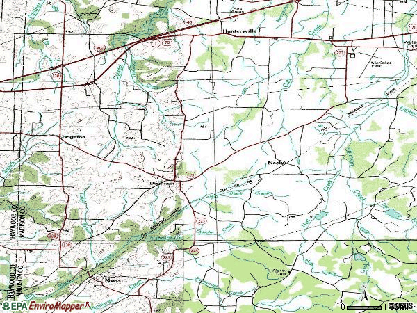 Zip code 38391 topographic map