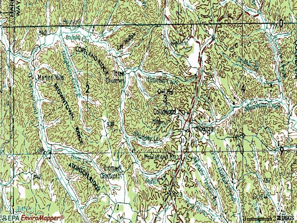 Zip code 38450 topographic map