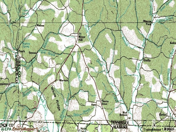 Zip code 38473 topographic map