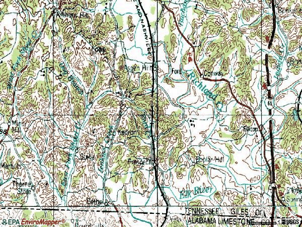 Zip code 38477 topographic map