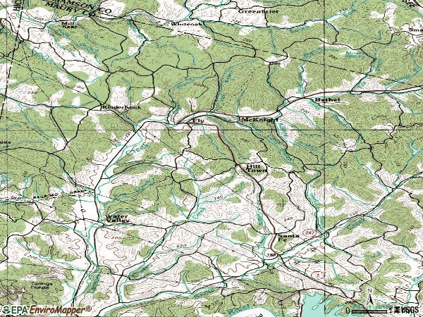 Zip code 38482 topographic map
