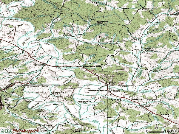 Zip code 38487 topographic map