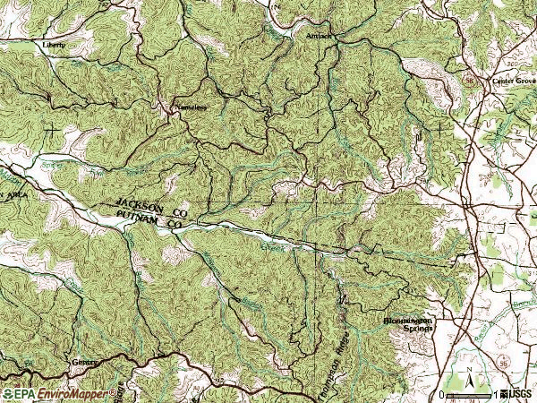 Zip code 38545 topographic map