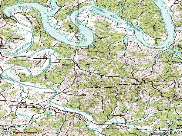 Zip code 38560 topographic map